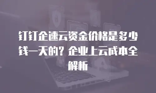 钉钉企速云资金价格是多少钱一天的？企业上云成本全解析