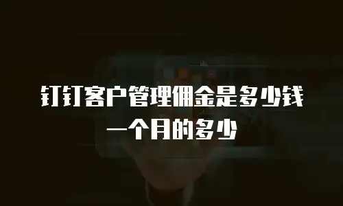钉钉客户管理佣金是多少钱一个月的多少