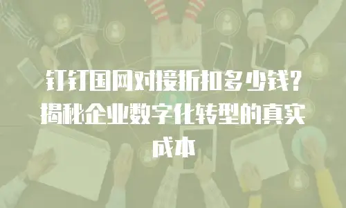 钉钉国网对接折扣多少钱？揭秘企业数字化转型的真实成本