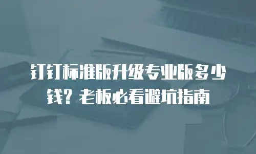 钉钉标准版升级专业版多少钱？老板必看避坑指南