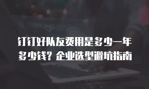 钉钉好队友费用是多少一年多少钱？企业选型避坑指南