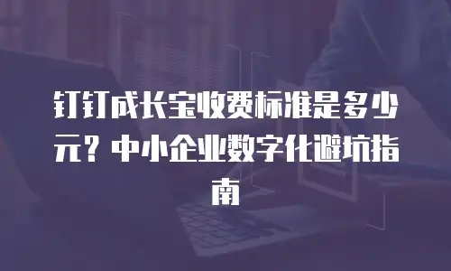 钉钉成长宝收费标准是多少元？中小企业数字化避坑指南