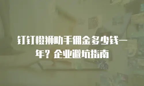 钉钉橙狮助手佣金多少钱一年？企业避坑指南