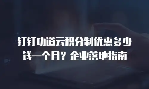 钉钉功道云积分制优惠多少钱一个月？企业落地指南