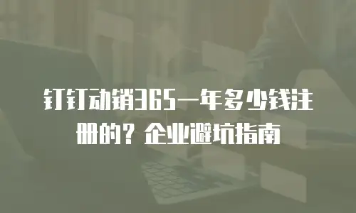钉钉动销365一年多少钱注册的？企业避坑指南
