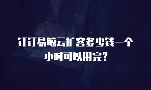 钉钉易鲸云扩容多少钱一个小时可以用完？