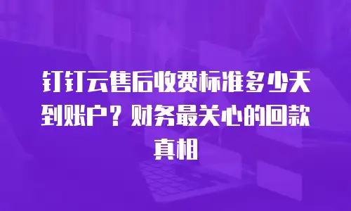 钉钉云售后收费标准多少天到账户？财务最关心的回款真相