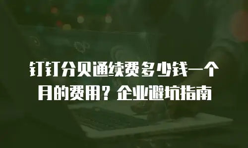 钉钉分贝通续费多少钱一个月的费用？企业避坑指南