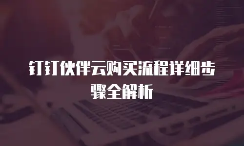 钉钉伙伴云购买流程详细步骤全解析