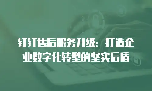 钉钉售后服务升级：打造企业数字化转型的坚实后盾