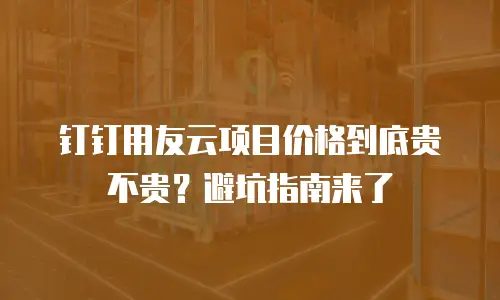 钉钉用友云项目价格到底贵不贵？避坑指南来了