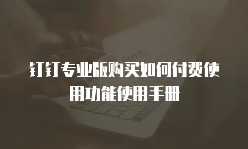 钉钉专业版购买如何付费使用功能使用手册