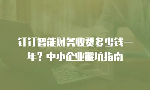 钉钉智能财务收费多少钱一年？中小企业避坑指南