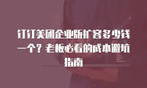 钉钉美团企业版扩容多少钱一个？老板必看的成本避坑指南