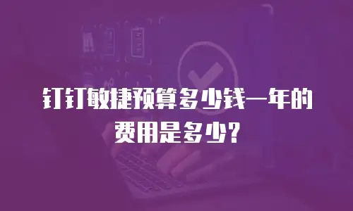 钉钉敏捷预算多少钱一年的费用是多少？