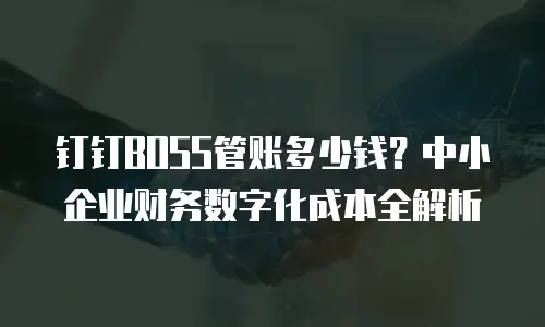 钉钉BOSS管账多少钱？中小企业财务数字化成本全解析