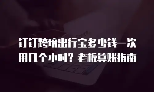 钉钉跨境出行宝多少钱一次用几个小时？老板算账指南