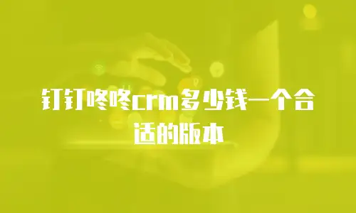 钉钉咚咚crm多少钱一个合适的版本