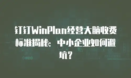 钉钉WinPlan经营大脑收费标准揭秘：中小企业如何避坑？