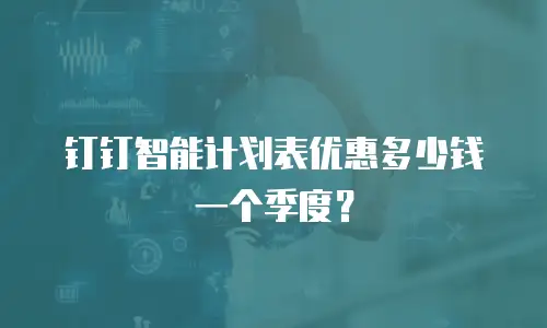 钉钉智能计划表优惠多少钱一个季度？