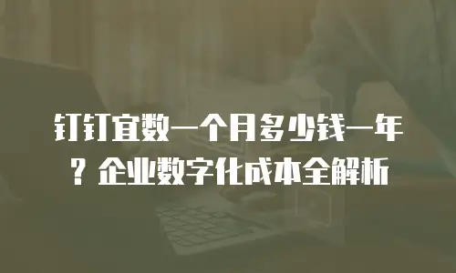 钉钉宜数一个月多少钱一年？企业数字化成本全解析