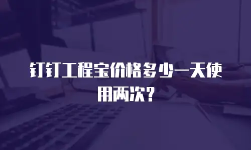 钉钉工程宝价格多少一天使用两次？