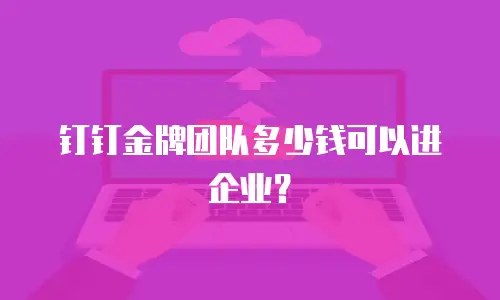 钉钉金牌团队多少钱可以进企业？