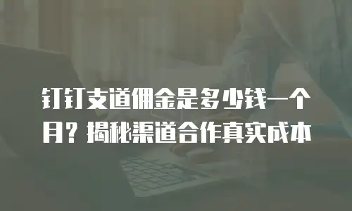 钉钉支道佣金是多少钱一个月？揭秘渠道合作真实成本