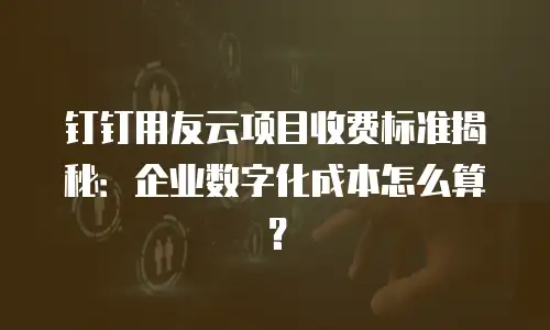 钉钉用友云项目收费标准揭秘：企业数字化成本怎么算？