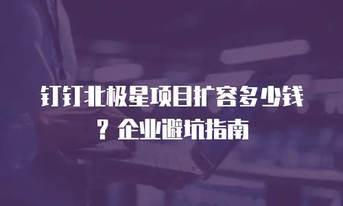 钉钉北极星项目扩容多少钱？企业避坑指南