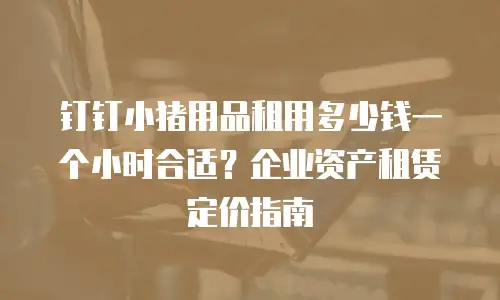 钉钉小猪用品租用多少钱一个小时合适？企业资产租赁定价指南