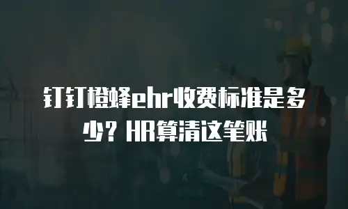 钉钉橙蜂ehr收费标准是多少？HR算清这笔账