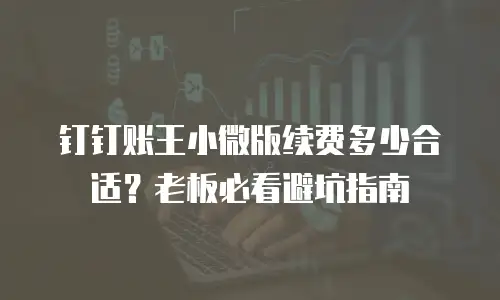 钉钉账王小微版续费多少合适？老板必看避坑指南