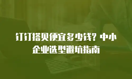 钉钉搭贝便宜多少钱？中小企业选型避坑指南