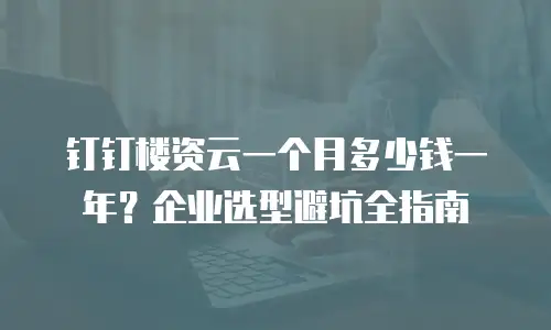 钉钉楼资云一个月多少钱一年？企业选型避坑全指南