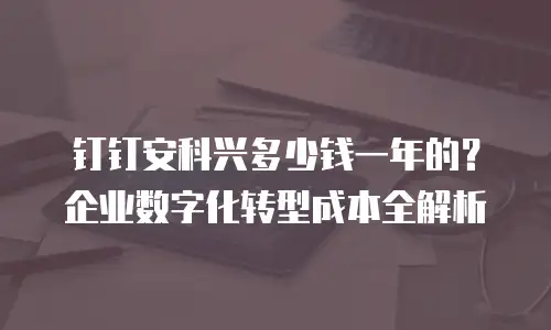 钉钉安科兴多少钱一年的？企业数字化转型成本全解析