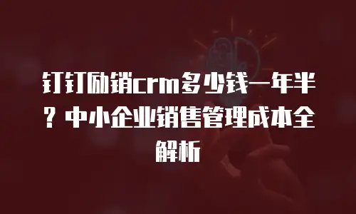 钉钉励销crm多少钱一年半？中小企业销售管理成本全解析
