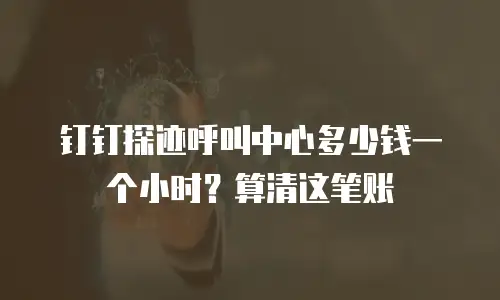 钉钉探迹呼叫中心多少钱一个小时？算清这笔账