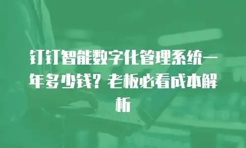 钉钉智能数字化管理系统一年多少钱？老板必看成本解析
