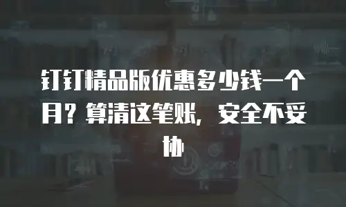 钉钉精品版优惠多少钱一个月？算清这笔账，安全不妥协
