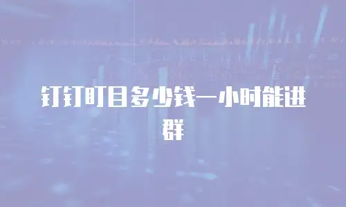 钉钉盯目多少钱一小时能进群
