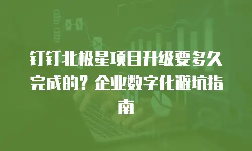 钉钉北极星项目升级要多久完成的？企业数字化避坑指南