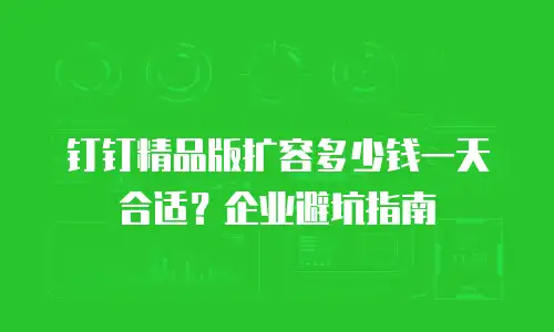 钉钉精品版扩容多少钱一天合适？企业避坑指南