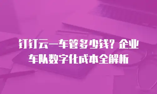 钉钉云一车管多少钱？企业车队数字化成本全解析
