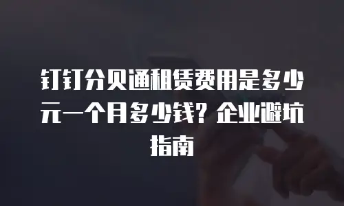 钉钉分贝通租赁费用是多少元一个月多少钱？企业避坑指南