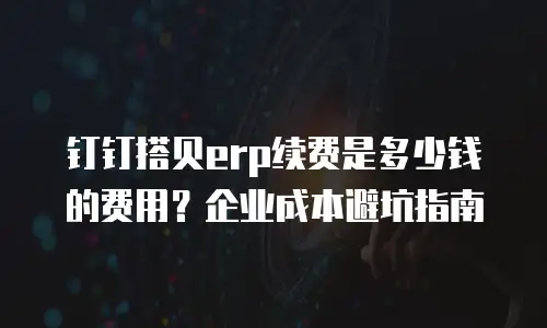 钉钉搭贝erp续费是多少钱的费用？企业成本避坑指南