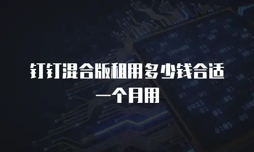 钉钉混合版租用多少钱合适一个月用