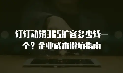 钉钉动销365扩容多少钱一个？企业成本避坑指南