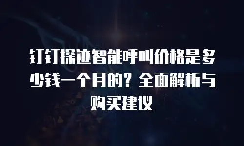 钉钉探迹智能呼叫价格是多少钱一个月的？全面解析与购买建议