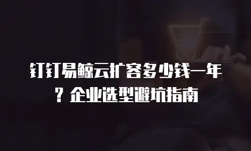 钉钉易鲸云扩容多少钱一年？企业选型避坑指南